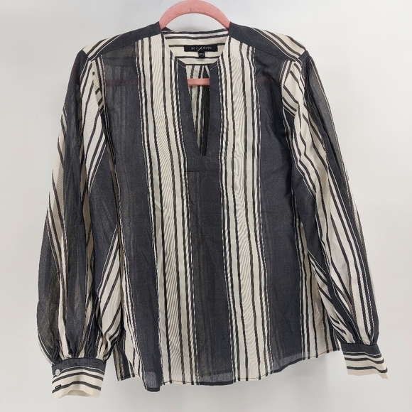 Judith & Charles striped cotton linen  tunic - Picture 2 of 7